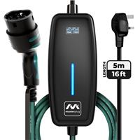 Masterplug EV Charging Cable Type 2 3 Pin UK Mode 2 5m 2.4kW in Green