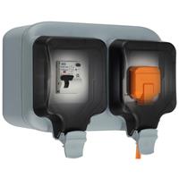 Masterplug EV Weatherproof Socket IP66 13A RCBO in Grey