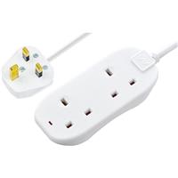 Masterplug LED Double Socket Extension Lead 2 Gang 5m in White