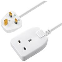 Masterplug Single Socket Extension Lead 1 Gang 10m in White