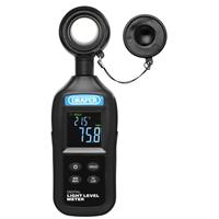Draper Handheld Digital Light Level Meter 0.4-30m/s & -20 to +70degC in Black