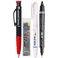 Markal Trades-Marker Dry 2-in-1 Marking Pack Plumber's Pack in Black/White/Red