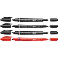Markal Dura-Ink Dual Tip Permanent Marker Mixed 4 Pack in Black/Red Plastic