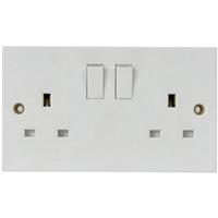 Made4Trade 13A Switched Socket SP 2-Gang in White