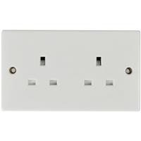 Made4Trade 13A Unswitched Socket 2-Gang in White
