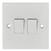 Made4Trade 10A Light Switch 2 Gang 2 Way in White