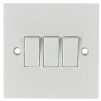 Made4Trade 10A Light Switch 3 Gang 2 Way in White