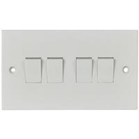 Made4Trade 10A Light Switch 4 Gang 2 Way in White