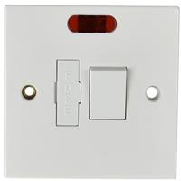 Made4Trade 13A Fused Spur Switched with Neon in White