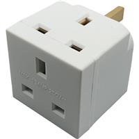Tower 13A Adaptor Unfused 2-Way in White