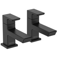 Bristan Cobalt Basin Pillar Taps (Pair) in Black