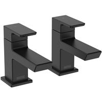 Bristan Cobalt Bath Pillar Taps in Black