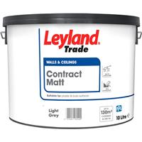 Leyland Trade Contract Matt Emulsion Paint 10L in Light Grey