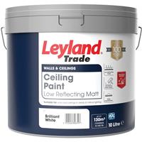 Leyland Trade Ceiling Paint 10L in Brilliant White