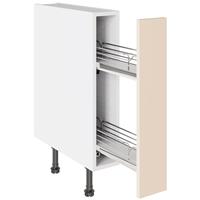 Kitchen Kit Slab Pull-Out Base Cabinet Supermatt 150mm Flatpack in Cashmere