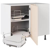 Kitchen Kit Slab Blind Corner Base Cabinet Supermatt with Dual-Handed Nuvola 1000mm Flatpack in Cashmere