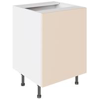 Kitchen Kit Slab Sink & Hob Base Cabinet Supermatt 600mm Flatpack in Cashmere