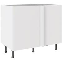 Kitchen Kit Flatpack Blind Corner Base Cabinet Slab Supergloss 1000mm in White