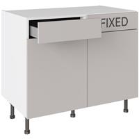 Kitchen Kit Drawerline Base Cabinet Flatpack Value Slab Matt 1000mm in Light Grey