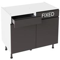 Kitchen Kit Drawerline Base Cabinet Flatpack J-Pull Matt 1000mm in Graphite