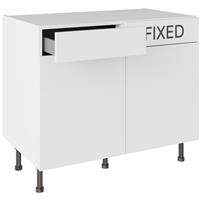 Kitchen Kit Drawerline Base Cabinet Flatpack Slab Supergloss 1000mm in White