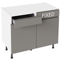 Kitchen Kit J-Pull Drawerline Base Cabinet Flatpack Gloss 1000mm in Dust Grey