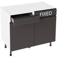 Kitchen Kit J-Pull Drawerline Base Cabinet Flatpack Gloss 1000mm in Graphite