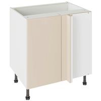 Kitchen Kit Flatpack Blind Corner Base Cabinet Slab Supergloss 800mm in Cashmere