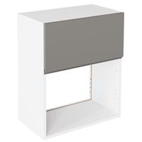 Kitchen Kit Microwave Wall Unit Flatpack J-Pull Gloss 600mm in Dust Grey