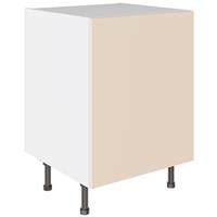 Kitchen Kit Flatpack Base Cabinet Slab Supergloss 600mm in Cashmere