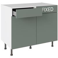 Kitchen Kit Slab Drawerline Base Cabinet Flatpack Supermatt 1000mm in Agave Green