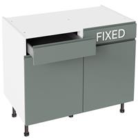 Kitchen Kit J-Pull Drawerline Base Cabinet Flatpack Matt 1000mm in Sage Green