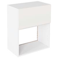 Kitchen Kit J-Pull Microwave Wall Unit Flatpack Gloss 600mm in White