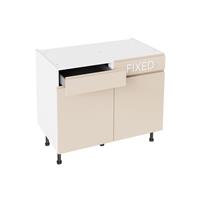 Kitchen Kit J-Pull Drawerline Base Cabinet Flatpack Gloss 1000mm in Cashmere