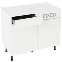 Kitchen Kit J-Pull Drawerline Base Cabinet Flatpack Gloss 1000mm in White