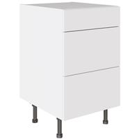 Kitchen Kit Slab 3 Drawer Base Kitchen Cabinet Supergloss 500mm in White