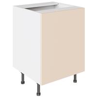 Kitchen Kit Slab Sink/Hob Cabinet Flatpack Supergloss 600mm in Cashmere