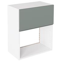 Kitchen Kit J-Pull Microwave Wall Unit Flatpack Matt 600mm in Sage Green