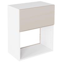 Kitchen Kit J-Pull Microwave Wall Unit Flatpack Gloss 600mm in Light Grey