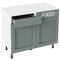 Kitchen Kit Shaker Drawerline Base Cabinet Flatpack Matt 1000mm in Sage Green