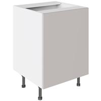 Kitchen Kit Slab Sink/Hob Cabinet Flatpack Supergloss 600mm in Light Grey