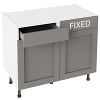 Kitchen Kit Shaker Drawerline Base Cabinet Flatpack Matt 1000mm in Dust Grey