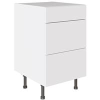 Kitchen Kit Slab 3 Drawer Base Kitchen Cabinet Supermatt 500mm in White