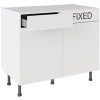 Kitchen Kit Slab Drawerline Base Cabinet Flatpack Supermatt 1000mm in White