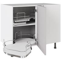 Kitchen Kit Slab Nuvola Blind Corner Base Cabinet Supermatt Dual-Handed 1000mm in Light Grey