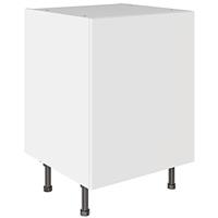 Kitchen Kit Base Kitchen Cabinet Flatpack Value Slab Matt White 600mm in Snow White