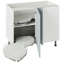 Kitchen Kit Base Kitchen Cabinet With Dual-Handed Nuvola Blind Corner Flatpack Slab Supermatt 1000mm in Aquamarine