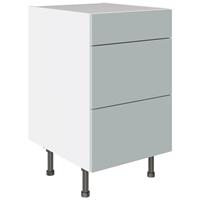Kitchen Kit 3 Drawer Base Kitchen Cabinet Flatpack Slab Supermatt 500mm in Aquamarine