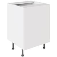 Kitchen Kit Sink/Hob Cabinet Flatpack Value Slab Matt White 600mm in Snow White