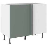 Kitchen Kit Blind Corner Base Kitchen Cabinet Flatpack Slab Supermatt 1000mm in Agave Green